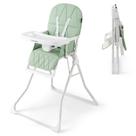Cadeira alta dobrável BABY JOY Portable com bandeja e apoio para os pés verde