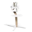 Cadeira alta Stokke Nomi branca/natural com conjunto de bebê de 6 a 24 meses