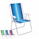 Cadeira Alumínio Encosto Alto Listrada Camping Praia Piscina Cores Sortidas - 2184 Mor Cadeira Alumínio Encosto Alto Listrada Camping Praia Piscina Cores Sortidas - 2184 Mor