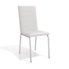 Cadeira Amsterdã Kappesberg Sala de Jantar Cozinha Escritório Metal Cromado Forro Branco 2 Un