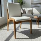 Cadeira Aura Estofada Estrutura Em Madeira Maciça material sintético Branco Conforto Para Sala De Jantar Mobília Decor
