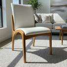 Cadeira Aura Estofada Estrutura Em Madeira Maciça material sintético Branco Conforto Para Sala De Jantar Mobília Decor