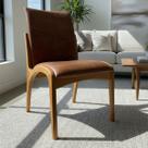 Cadeira Aura Estofada Estrutura Em Madeira Maciça material sintético Marrom Conforto Para Sala De Jantar Mobília Decor