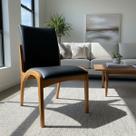Cadeira Aura Estofada Estrutura Em Madeira Maciça material sintético Preto Conforto Para Sala De Jantar Mobília Decor