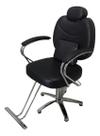Cadeira Barbeiro Reclinável Base Estrela Hidráulica Importway Profissional Preta