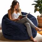 Cadeira Bean Bag Codi, capa lavável de espuma viscoelástica de 3 pés, azul