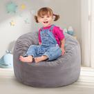 Cadeira Bean Bag Hobestluk 75 cm preenchida com espuma viscoelástica cinza
