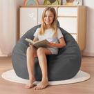 Cadeira Bean Bag Homguava 60 cm preenchida com espuma viscoelástica cinza