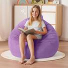 Cadeira Bean Bag Homguava 60 cm preenchida com espuma viscoelástica roxa