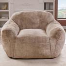 Cadeira Bean Bag Homguava para adultos com pele sintética com enchimento cáqui