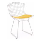 Cadeira Bertoia Branca com Assento Amarelo Cadeira Bertoia Branca com Assento Amarelo