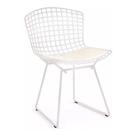 Cadeira Bertoia Branca com Assento Branco
