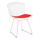 Cadeira Bertoia Branca com Assento Vermelho Cadeira Bertoia Branca com Assento Vermelho