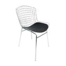 Cadeira Bertoia cromada assento preto tubular - Poltronas do Sul