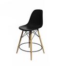 Cadeira Bistrô Madeira Eames Eiffel Assento Preto