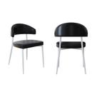Cadeira Bless Fixa com 4 Pés 55 x 52,5 x 77,5 cm com 2 Unidades Preto/Branco