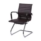 Cadeira Boxbit Eames Office Esteirinha P.U. Café Base Fixa Cromada