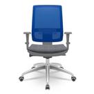 Cadeira Brizza Diretor Grafite Tela Azul com Assento Concept Granito Base Autocompensador Aluminio - 65779