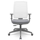 Cadeira Brizza Diretor Grafite Tela Branca Assento Vinil Cinza Base RelaxPlax Piramidal - 66373