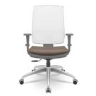 Cadeira Brizza Diretor Grafite Tela Branca Assento Vinil Marrom Base RelaxPlax Alumínio - 65995 Cadeira Brizza Diretor Grafite Tela Branca Assento Vinil Marrom Base RelaxPlax Alumínio - 65995