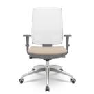 Cadeira Brizza Diretor Grafite Tela Branca com Assento Poliester Fendi Base Autocompensador Aluminio - 65818