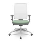 Cadeira Brizza Diretor Grafite Tela Branca com Assento Vinil Verde Base Autocompensador Aluminio - 65802