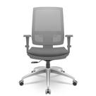 Cadeira Brizza Diretor Grafite Tela Cinza Assento Poliester Cinza Base RelaxPlax Aluminio - 66031