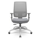 Cadeira Brizza Diretor Grafite Tela Cinza Assento Vinil Cinza Base RelaxPlax Alumínio - 66027