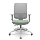Cadeira Brizza Diretor Grafite Tela Cinza Assento Vinil Verde Base RelaxPlax Alumínio - 66029