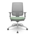Cadeira Brizza Diretor Grafite Tela Cinza com Assento Vinil Verde Base Autocompensador Aluminio - 65801