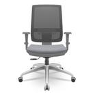 Cadeira Brizza Diretor Grafite Tela Preta Assento Poliester Cinza Base RelaxPlax Aluminio - 65906