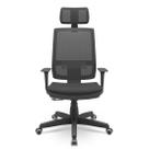 Cadeira Brizza Relax Com Braços Regulavel Com Apoio de Cabeça Plaxmetal Poliéster Preto