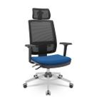 Cadeira Brizza Tela 3D BackPlax Cromada Com Apoio NR17 Plax