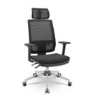 Cadeira Brizza Tela 3D BackPlax Cromada Com Apoio NR17 Plax Cadeira Brizza Tela 3D BackPlax Cromada Com Apoio NR17 Plax