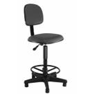 Cadeira Caixa Alta com Encosto Regulagem de Altura Apoio para Pés Base Fixa Ergonômica Balcão Portaria Recepção