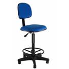 Cadeira Caixa Alta com Encosto Regulagem de Altura Apoio para Pés Base Fixa Ergonômica Balcão Portaria Recepção