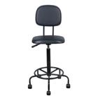 Cadeira caixa alta L duplo base semi corano preto