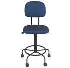 Cadeira caixa alta L duplo base semi tecido azul