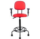 Cadeira caixa alta L duplo braço base semi corano vermelho