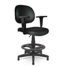Cadeira Caixa EXECUTIVA LISA com Braço Regulável - (Aranha PMD) - Cor Preta - 35029
