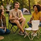 Cadeira Camping Dobrável Assento Senta Banquetas Banco Camping Praia Churrasco Descanso Móvel
