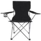Cadeira Camping Dobrável Sunfit com Porta Copo, Preta