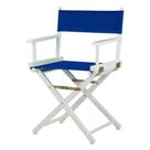 Cadeira Casual Home 18" dobrável com moldura branca em lona azul royal