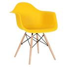 Cadeira Charles Eames Eiffel com braços - DAW - Base de madeira clara