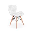 Cadeira Charles Eames Eiffel Slim Wood Estofada - Branca Cadeira Charles Eames Eiffel Slim Wood Estofada - Branca