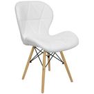 Cadeira Charles Eames Eiffel Slim Wood Estofada - Branca Cadeira Charles Eames Eiffel Slim Wood Estofada - Branca