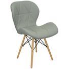 Cadeira Charles Eames Eiffel Slim Wood Estofada - Cinza Cadeira Charles Eames Eiffel Slim Wood Estofada - Cinza