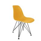 Cadeira Charles Eames Ferro Preto Assento Amarelo