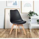 Cadeira Charles Eames Leda Estofada Base Madeira Preta Cadeira Charles Eames Leda Estofada Base Madeira Preta