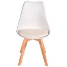 Cadeira Charles Eames Leda Luisa Saarinen Design Wood Estofada Base Madeira - Branca Cadeira Charles Eames Leda Luisa Saarinen Design Wood Estofada Base Madeira - Branca